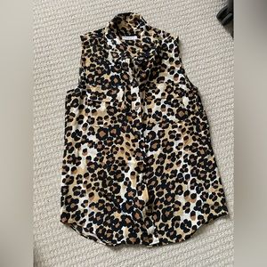 Equipment silk leopard blouse